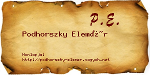 Podhorszky Elemér névjegykártya
