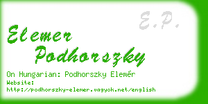 elemer podhorszky business card